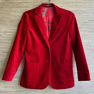 J. McLaughlin Red Velvet Aubrey Blazer Size XS